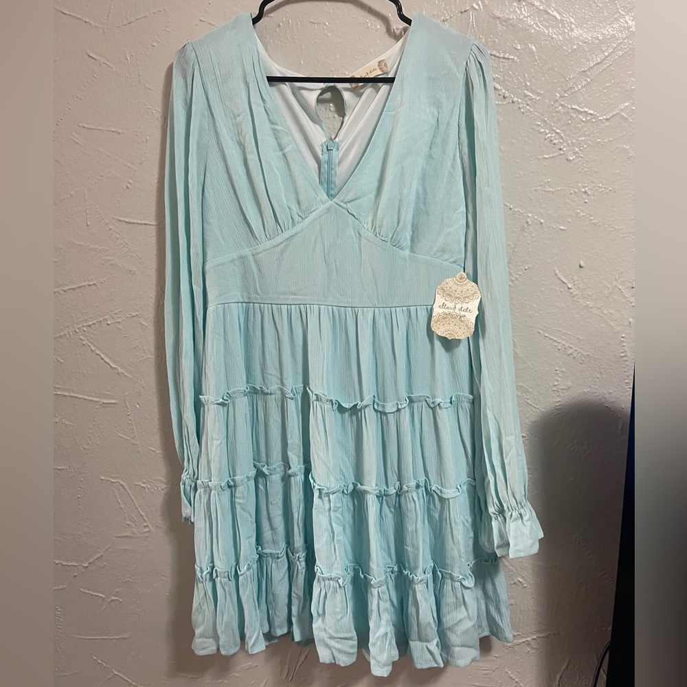Altar’d State pastel blue tiered dress